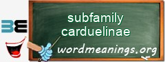 WordMeaning blackboard for subfamily carduelinae